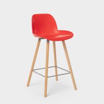 Sgabello Alto Moderno Per Bar E Cucina Design Scandinavo Eiffel Burj 65 - Rosso