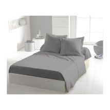 Sábana Plana Home Linge Passion En Microfibras Gris Claro 240 X 300 Cm