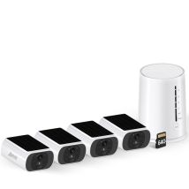 Anran 4mp Wifi Außenüberwachungskamera, Drahtloses 4-kamera-set Mit Integriertem Solarmodul, Inklusive Homebase, Farb-nachtsicht, Zwei-wege-audio, 