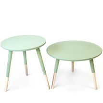 Tavolino Ausiliario Set Di 2 Verde 45x39.5x39.5cm