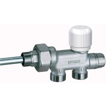 Zweirohr-Thermostatventil – verchromt – 35 mm Achsenabstand – 12 mm Durchmesser – 450 mm Gesamtlänge