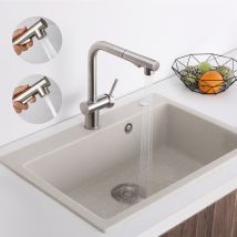 Lonheo Max - Lonheo Grifo Cocina Extraíble Con 2 Modos, Grifo De Cocina Fregadero Acero Inoxidable, 360° Giratorio Fregadero Monomando Con Aireador 