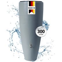 Garantia - 2in1 Wasserbehälter 300 Liter Zinkgrau Inkl. Pflanzschale