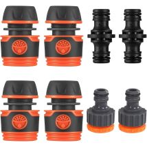 Confezione Da 8 Connettori Per Tubo Da Giardino, Adattatore Per Rubinetto Del Tubo Da Giardino, Connettore Per Tubo A Sgancio Rapido 2 In 1 Per 