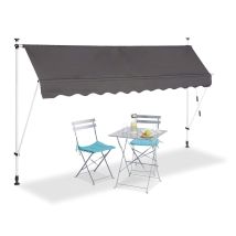 Bc-elec - Hhyva3012-ant Manuell Einziehbare Markise F r Terrasse & Patio 300x120cm Antrazitgrau