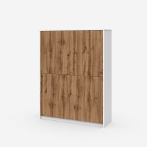 Credenza Alta Moderna Con Ante Cannettate Budapest - Bianco