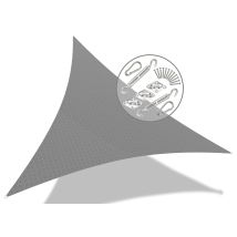 Toldo Vela De Sombra Triangular Jardín Con Kit De Montaje, 3 X 3 X 3 M, Color Gris - Vounot