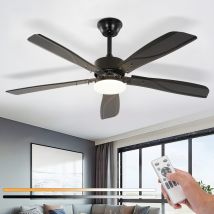 Gbly Ventilador De Techo Con Luz Silenciosa - Lámpara De Techo Led Regulable De 23 W Negra Con Ventilador Y Control Remoto Ventiladores De Techo De 
