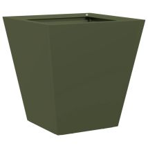 Jardinière Bac À Fleurs Vert Olive 30x30x30 Cm Acier