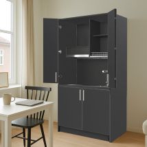 Cucina Salvaspazio A Scomparsa Con Elettrodomestici Colore Antracite 125x62x208h - Fold Evolution