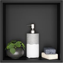 Nicho De Baño, Nicho De Ducha De Pared De Acero Inoxidable, Nicho De Ducha De Pared De Una Sola Capa, Nicho De Ducha Empotrado 32x32x12,5 Cm, Negro