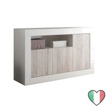 Credenza Buffet Soggiorno Laccato Bianco, 3 Ante Pino L. 138 Cm - Urbino