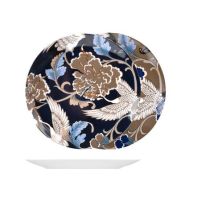 6 X Assiettes Plates Grues - Porcelaine - 26.7cm - H&h