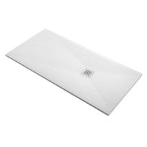 Plato De Ducha Essencial Blanco De Aqua 70x140 Extraplano Con Tratamiento Antideslizante, Rejilla Y Válvula