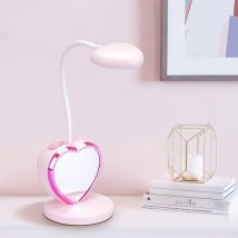 Vtizikl Led Lampe De Bureau Filles, Lampe De Table Agréable Pour Les Yeux Avec Porte-stylo, Port Usb Rechargeable, 2 Températures De Couleur Pour 
