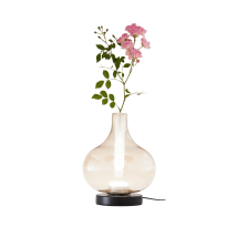 Lampe De Table Crodo Cognac 7w Led Intégrée, Température De Couleur 2700k-3000k-4000k, Variateur Tactile, Verre Borosilicate Et Métal - Crodo