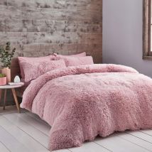 Bianca - Catherine Lansfield - Set Copripiumino Per Letto King Size, Colore: Cipria, 3pezzi