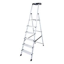Krause - Escalera Tipo Tijera De Peldaños Planos De Aluminio Con Sistema