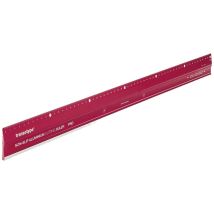 Règle de découpe – 17806006 – Aluminium PRO rouge antidérapant – Longueur 600 mm, Largeur 50 mm – TRANSOTYPE