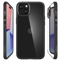 Funda Spigen Ultra Hybrid Para Iphone 15 Plus, Color Negro Mate.