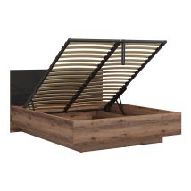 Letto Con Contenitore Con Base Sven Nero E Marrone 160x200