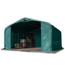 Toolport Standsichere Lagerhalle/lagerzelt 6 X 6 M/mit Statik Feuersichere Primetex Pvc Plane 2300 N Weidezelt Dunkelgrün
