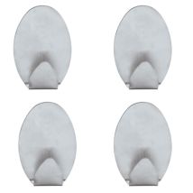 Msv - Juego De 4 Ganchos De Pared Adhesivos De Acero Inoxidable