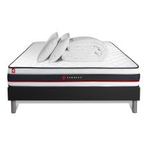 Komplettpaket Bett - Matratze 180x200 Cm + Boxspringbett Mit Lattenrost (im Set) + 2 Kopfkissen + Bettdecke - Form