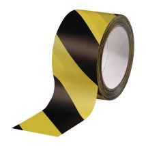 Iks - Cinta De Señalización De Advertencia Pvc Negra / Amarilla L.66m W.60mm Rl.