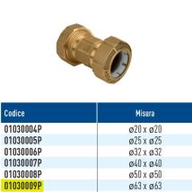 Tof/b Push Giunto Diritto Per Pe Con Anello In Plastica Ø63 X Ø63 01030009p