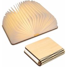 Led-buchlicht Aus Holz, Magnetisches Faltbares Buchlicht, Wiederaufladbares Usb-led-papierlicht, Dekoratives Licht Mit 1000-mah-batterien