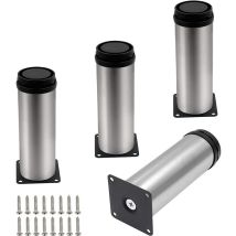 4 Patas De Muebles Ajustables De 15 Cm, Patas De Metal Para Mesa, Silla, Armario, Cama Con Tornillos