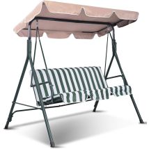 (191x132 Cm Beige)ersatzdach Für Uv-schutz-gartenschaukel, Schaukeldach Aus Wasserdichtem 600d-oxford-gewebe Mit Einer Kantenbreite Von 12 Cm