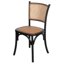 Wooden And Rattan Chair Thonet Chair Retro Chair Dining Room, Kitchen, Restaurants, Bars Black Vintage Chair Rustic Wood Chairs