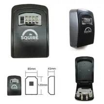 Cassetta portachiavi a muro con combinazione – KEYKEEP1 – Sicurezza alta, 4 ruote, resistente alle intemperie, dimensioni 120x85x35mm – Squire