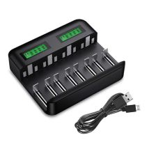Cargador De Batería Universal Lcd, Cargador Universal Para Baterías Recargables Aa/lr6, Aaa/lr3, C/r14, D/r20 Ni-mh Con Entrada Micro Usb Tipo C, 