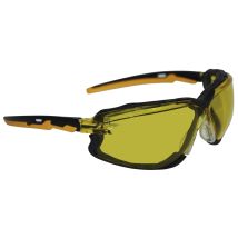 Eagle – Occhiali protettivi alta visibilità – Lenti gialle in policarbonato, montatura ergonomica, filtro UV – Norme CE, EN 166, EN 170