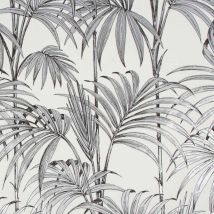 Honolulu Palm Wallpaper Silver Leaf Julien Macdonald Glitter Metallic Vinyl
