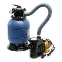 Filtre À Sable 21,5 Kg – Pompe 380 W Avec Vanne 5 Positions – Système De Filtration Pour Piscine Jusqu'à 20 M³ – Débit Optimal - Hzs-300