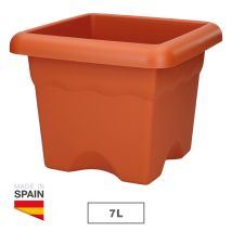 Maceta cuadrada Terra 260mm marrón – 210mm altura – 7 litros – Polipropileno