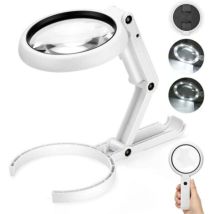 Loupe À Main, 5x 11x Loupe De Table Avec Support Pliable, Pour Bureau, Bijoux, Journaux, Lecture, Montre Réparation Artisanat