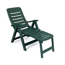 Tumbona Quintilla Extensión Respaldo Reclinable Exterior. Color: Verde