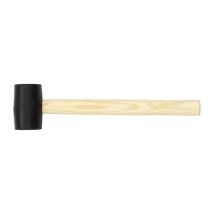 Rhino 18502 Martello In Gomma 250 G Nero Con Manico In Legno - Garanzia A Vita - Alta Qualità - Utilizzabile Per Tutti I Tipi