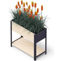 Bac Surélevé Ergonomique En Bois Upyard Pour Intérieur Et Extérieur, 78x36x72 Cm, Bois Naturel
