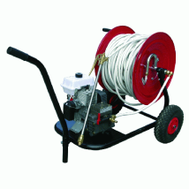 Pompe à moteur de pulvérisateur 2 CV – Chariot enrouleur tuyau 100 m – Raccord rapide – Configuration raccord, Diamètre du raccordement, Forme du 
