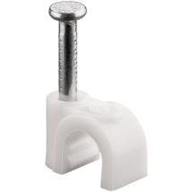Chiodini Fissacavo 5 Mm, Bianco, Fissaggio Per Cavi Con Diametro Fino A 5 Mm. Diametro 5 Mm
