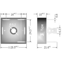 Db35-04 Brückengleichrichter D-63 400 V 35 A Dreiphasig - Diotec