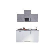 Küche Miniküche Singleküche Küchenzeile Pantry Weiß Beton Luis 150 Cm Respekta