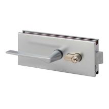 Serratura Per Porta In Vetro Metalux Con Maniglia Quadrata E Placca Rettangolare 77x185 Mm - Nm90451000