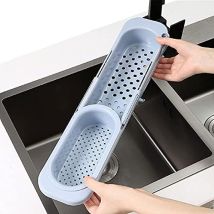 Scolapiatti Telescopico, Scolapiatti Regolabile, Cestello Di Scarico Per Lavello Da Cucina, Scolaspugne, Vassoio Per Lavello Per Casa, Cucina, Bagno, 